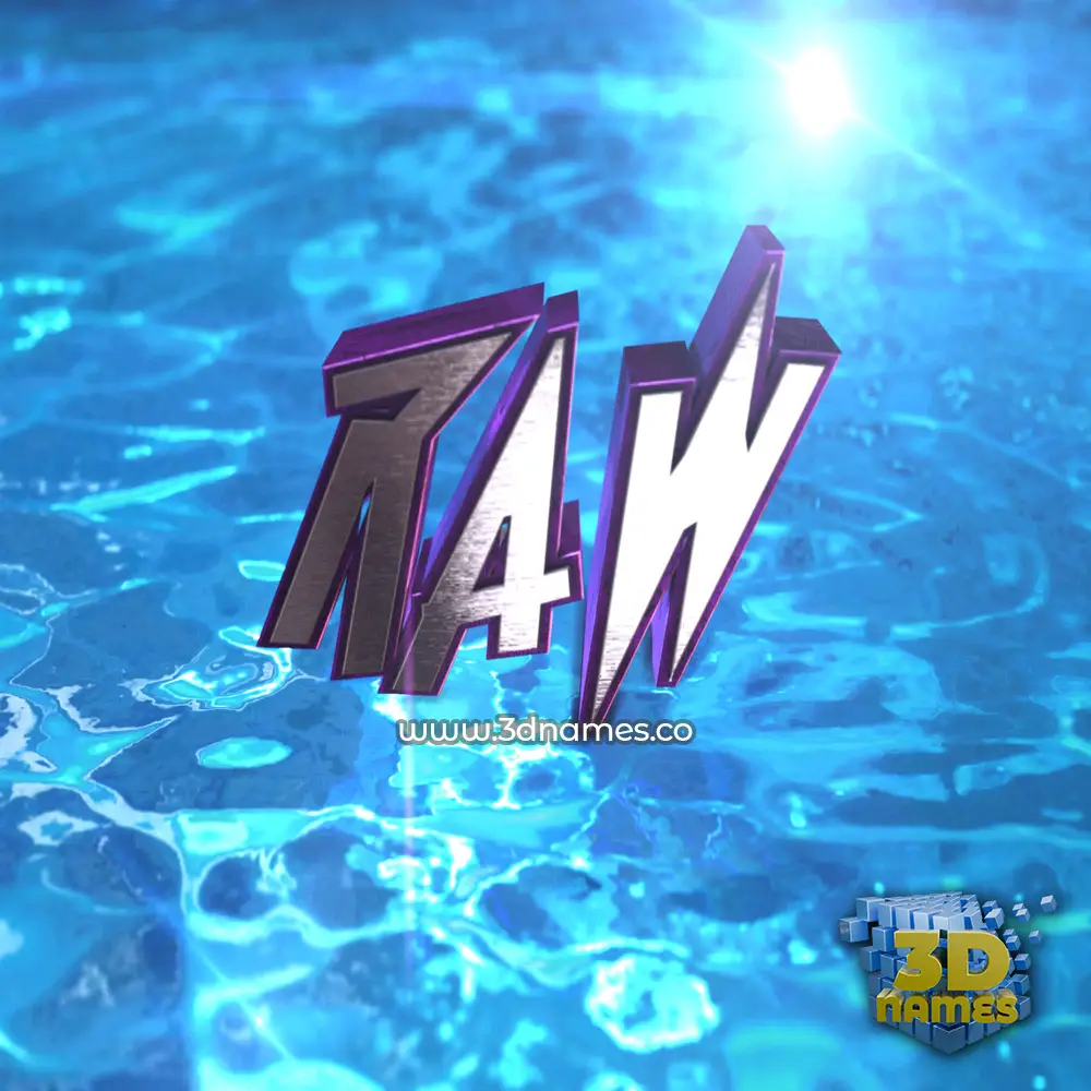 raw in Water 2015 style - 3D name wallpaper