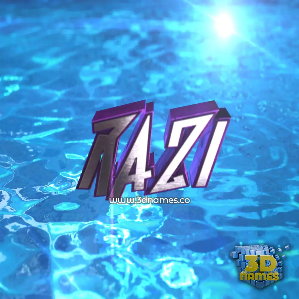 razi in Water 2015 style - 3D name wallpaper