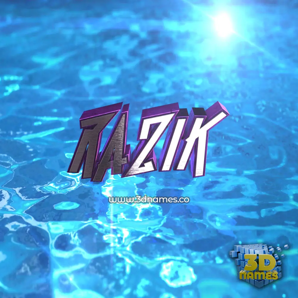 razik in Water 2015 style - 3D name wallpaper