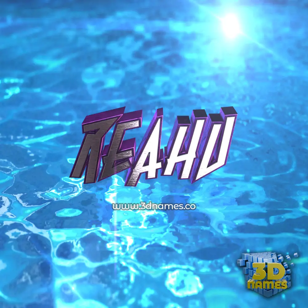 reahu in Water 2015 style - 3D name wallpaper
