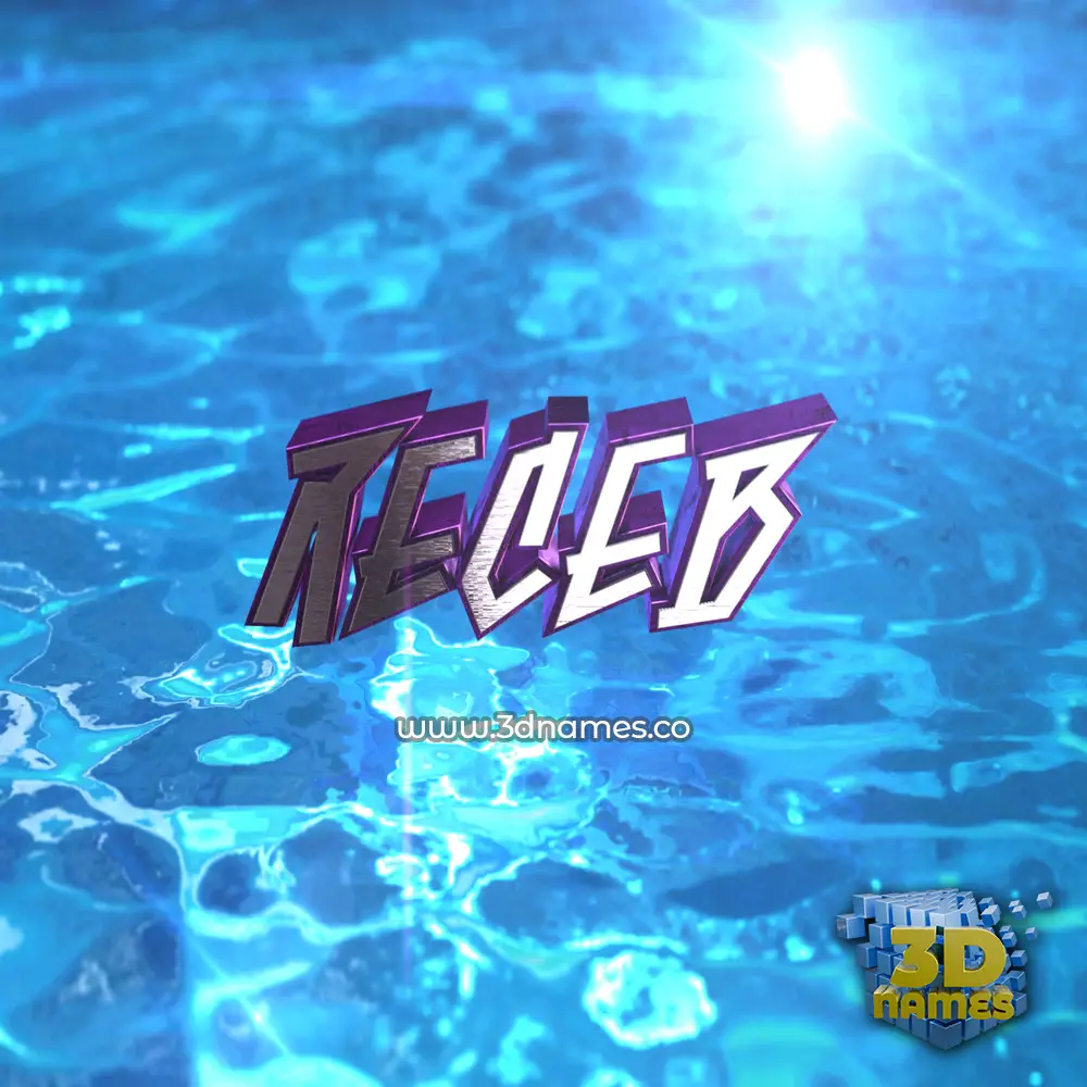 receb in Water 2015 style - 3D name wallpaper