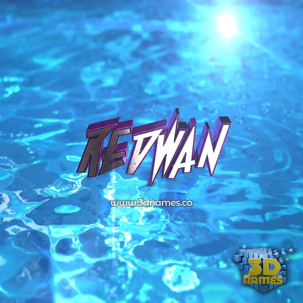 redwan in Water 2015 style - 3D name wallpaper