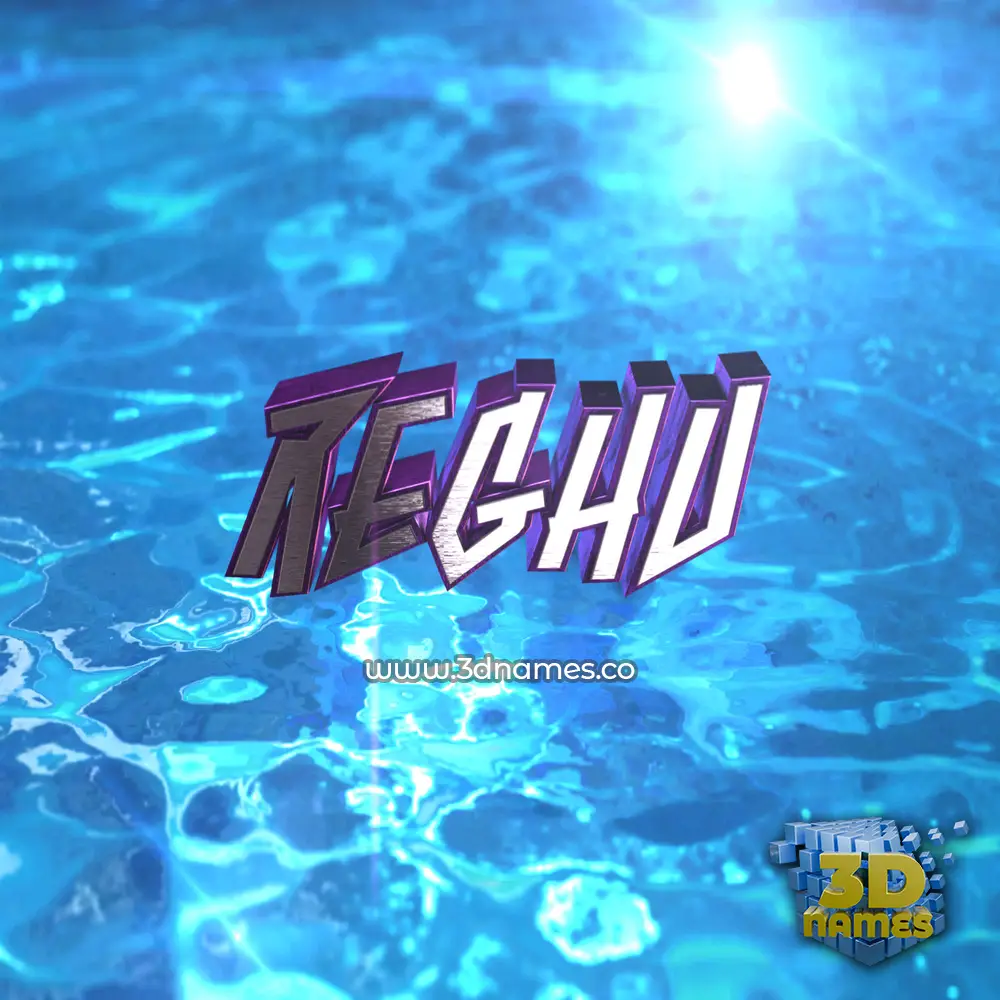 reghu in Water 2015 style - 3D name wallpaper