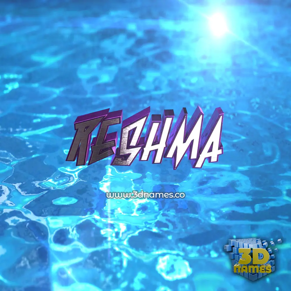 reshma in Water 2015 style - 3D name wallpaper