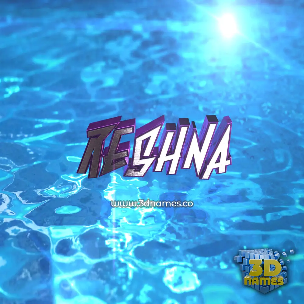 reshna in Water 2015 style - 3D name wallpaper