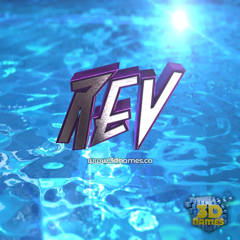 rev in Water 2015 style - 3D name wallpaper