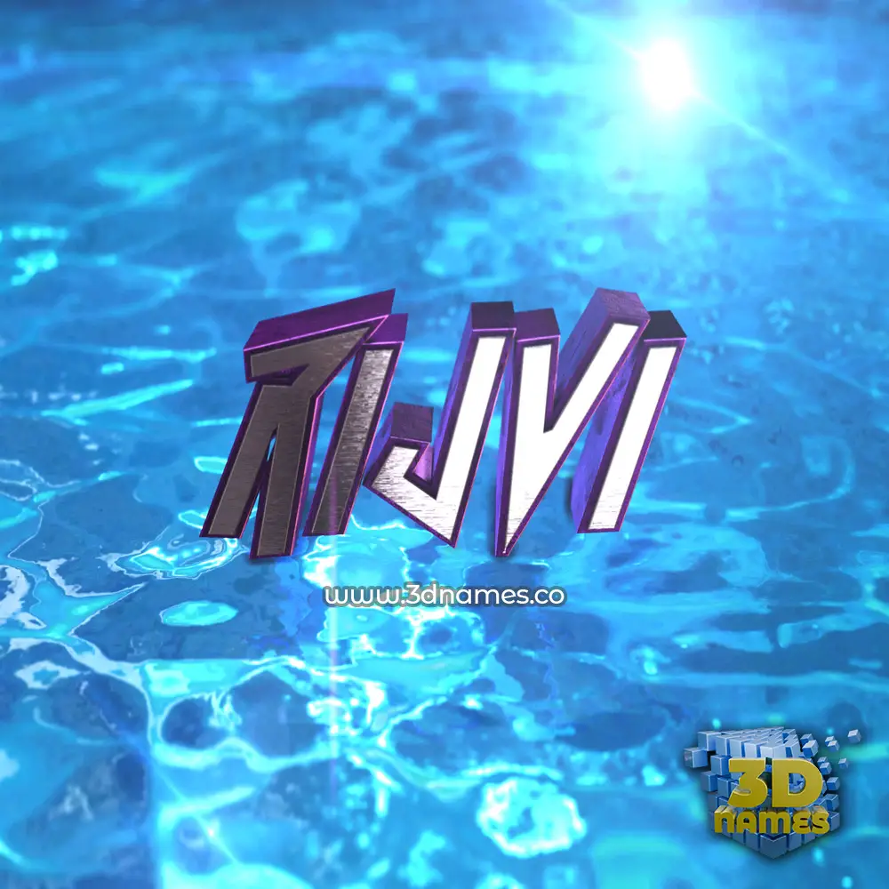 rijvi in Water 2015 style - 3D name wallpaper