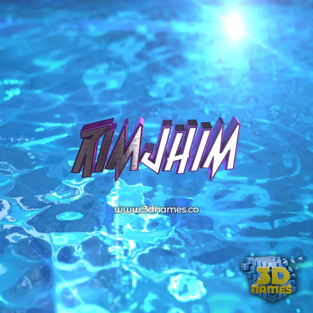 rimjhim in Water 2015 style - 3D name wallpaper