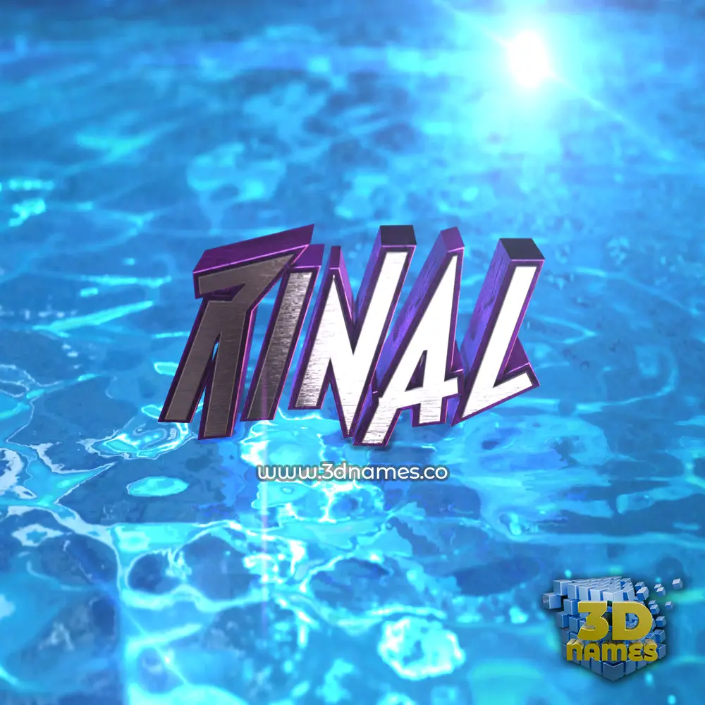 rinal in Water 2015 style - 3D name wallpaper