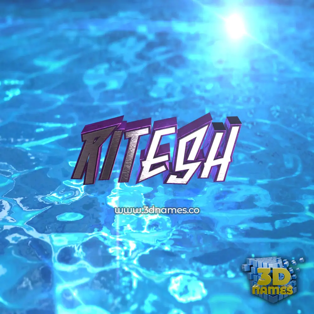 ritesh in Water 2015 style - 3D name wallpaper
