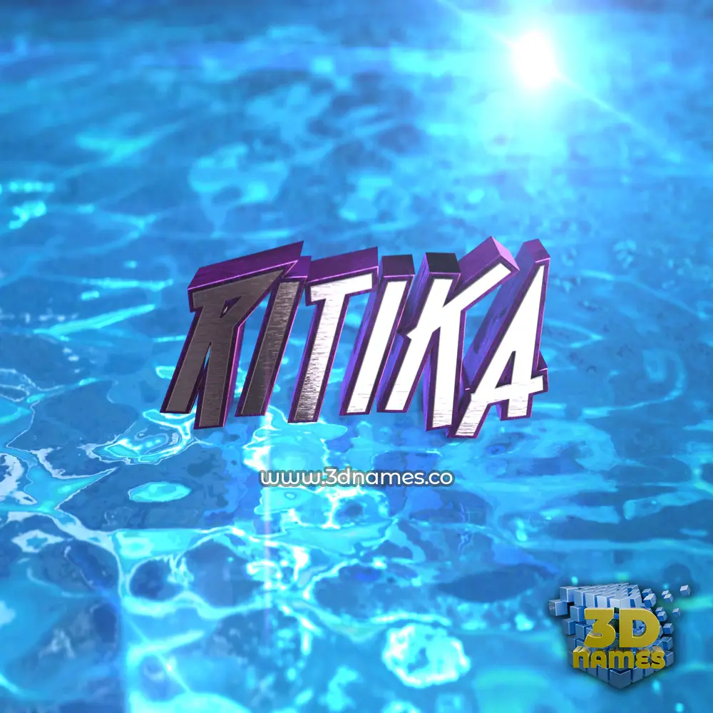 ritika in Water 2015 style - 3D name wallpaper