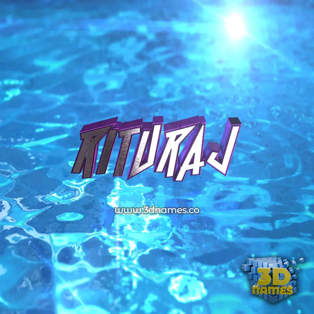rituraj in Water 2015 style - 3D name wallpaper