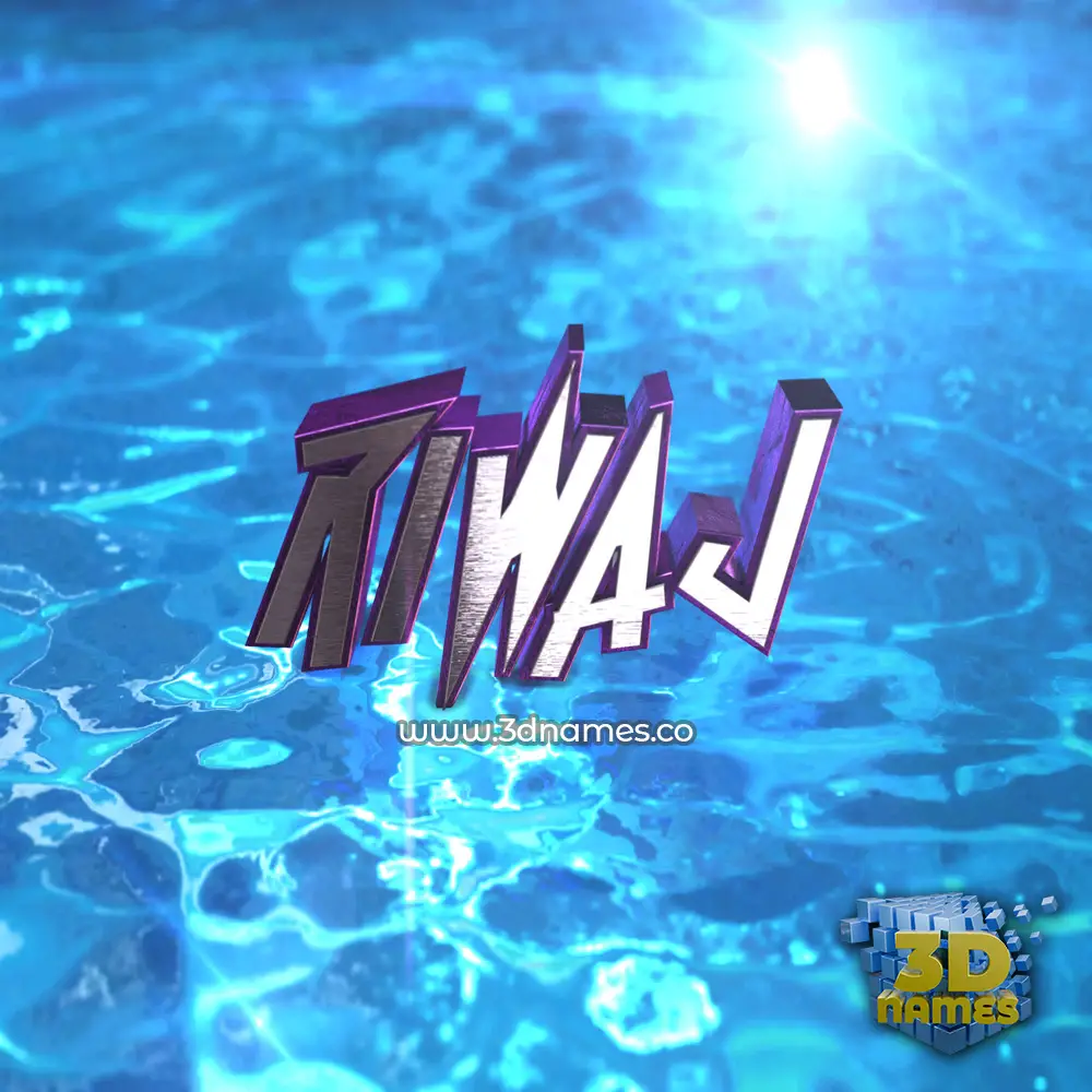 riwaj in Water 2015 style - 3D name wallpaper