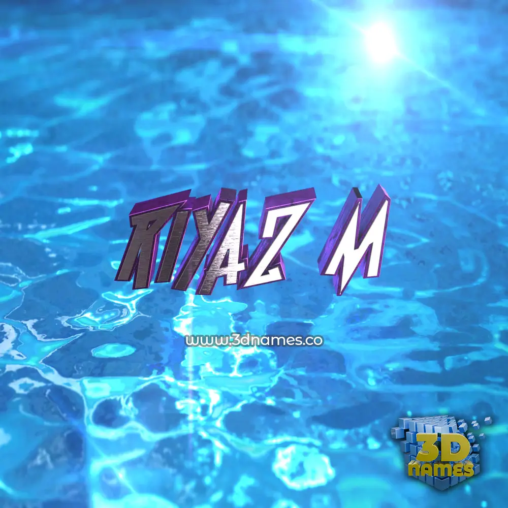 riyaz m in Water 2015 style - 3D name wallpaper