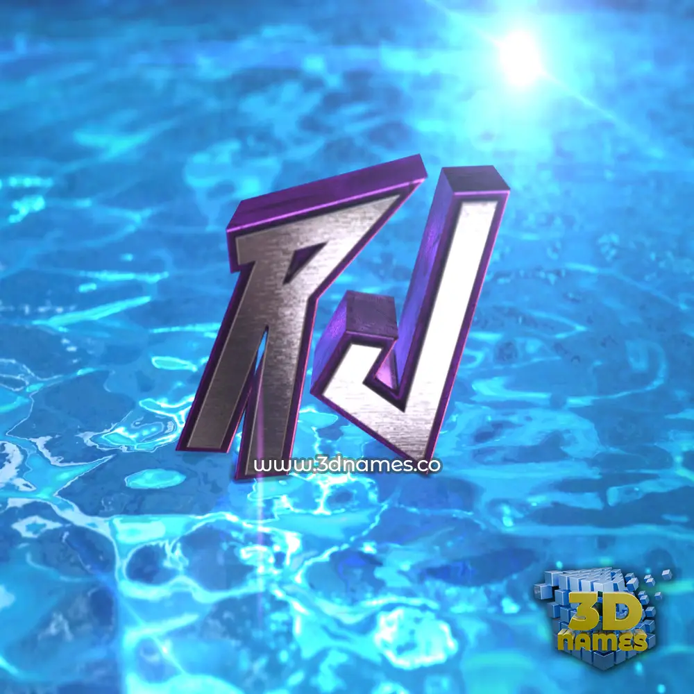 rj in Water 2015 style - 3D name wallpaper