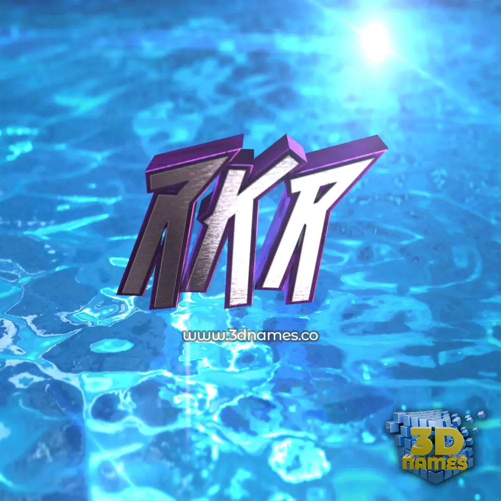 rkr in Water 2015 style - 3D name wallpaper