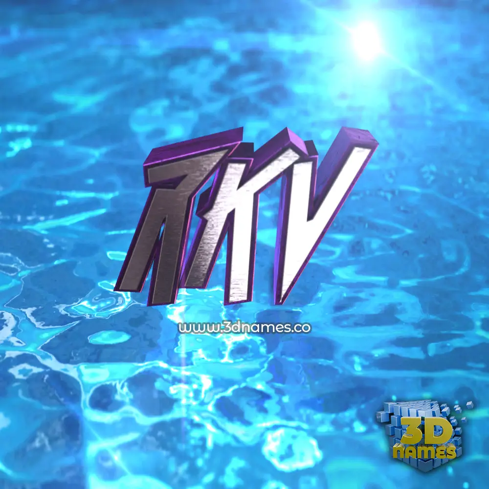 rkv in Water 2015 style - 3D name wallpaper