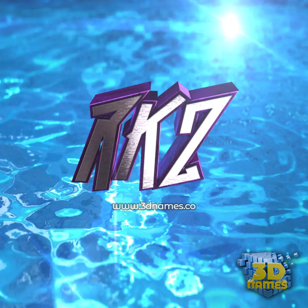 rkz in Water 2015 style - 3D name wallpaper