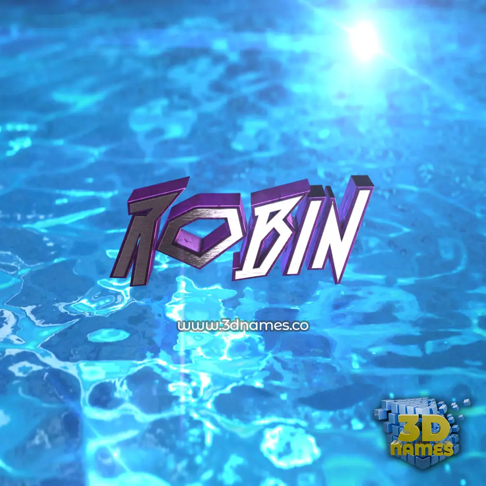robin in Water 2015 style - 3D name wallpaper