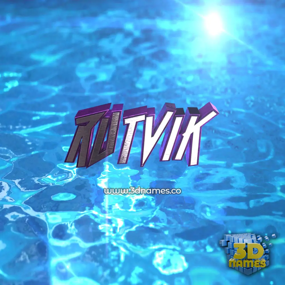 rutvik in Water 2015 style - 3D name wallpaper