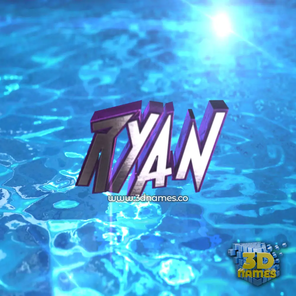 ryan in Water 2015 style - 3D name wallpaper
