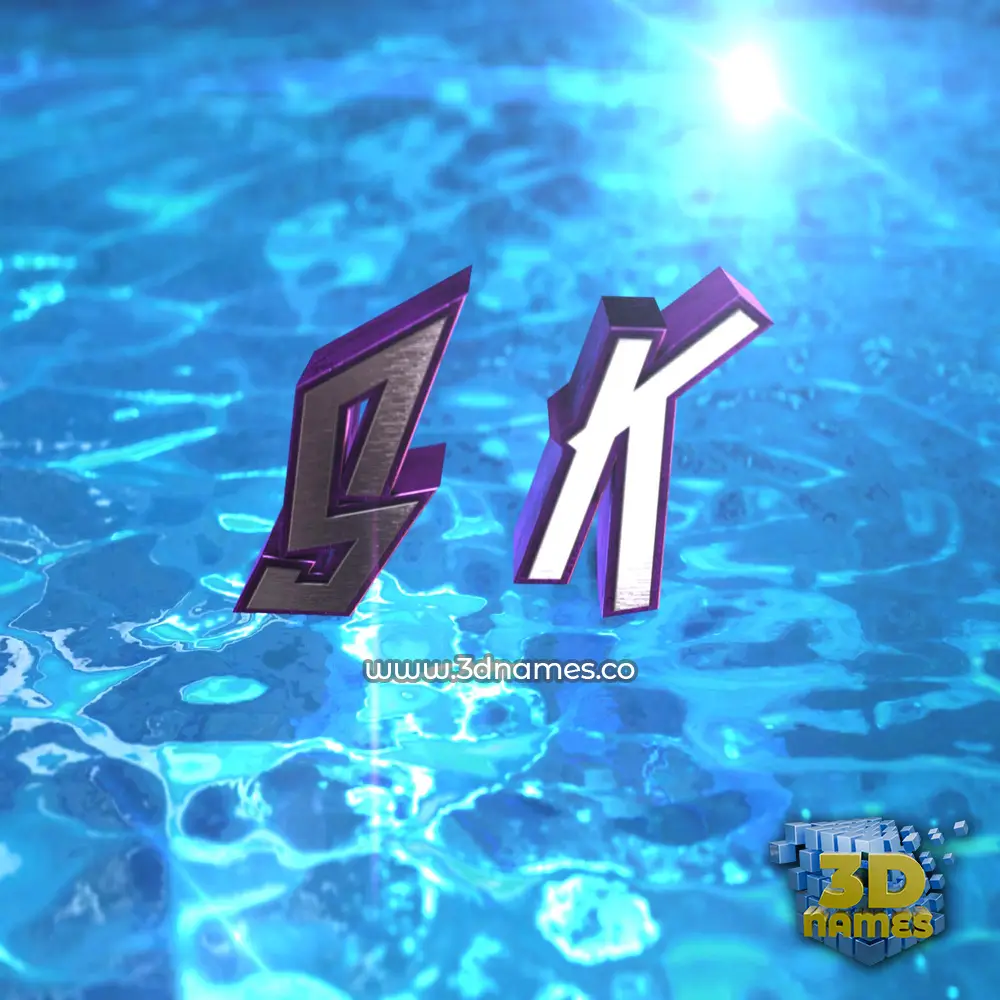 s k in Water 2015 style - 3D name wallpaper