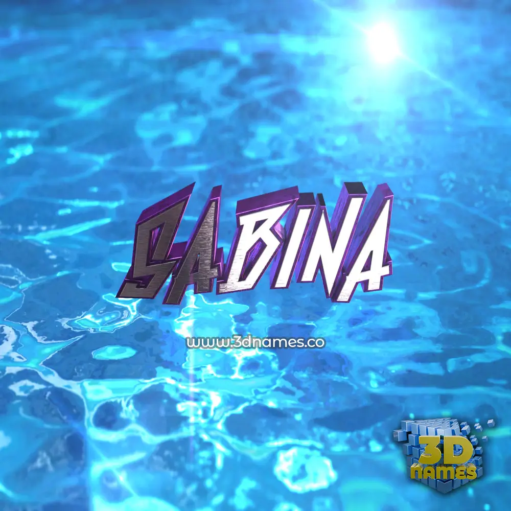 sabina in Water 2015 style - 3D name wallpaper