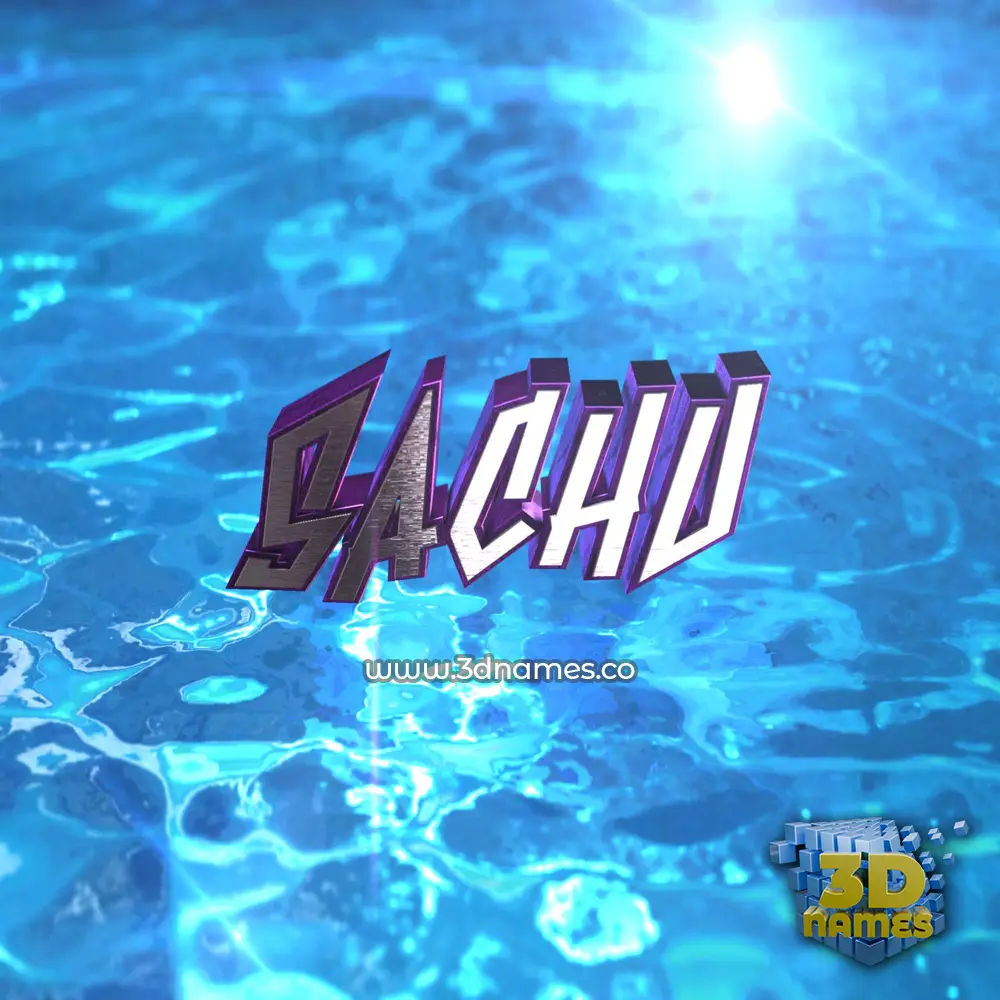 sachu in Water 2015 style - 3D name wallpaper