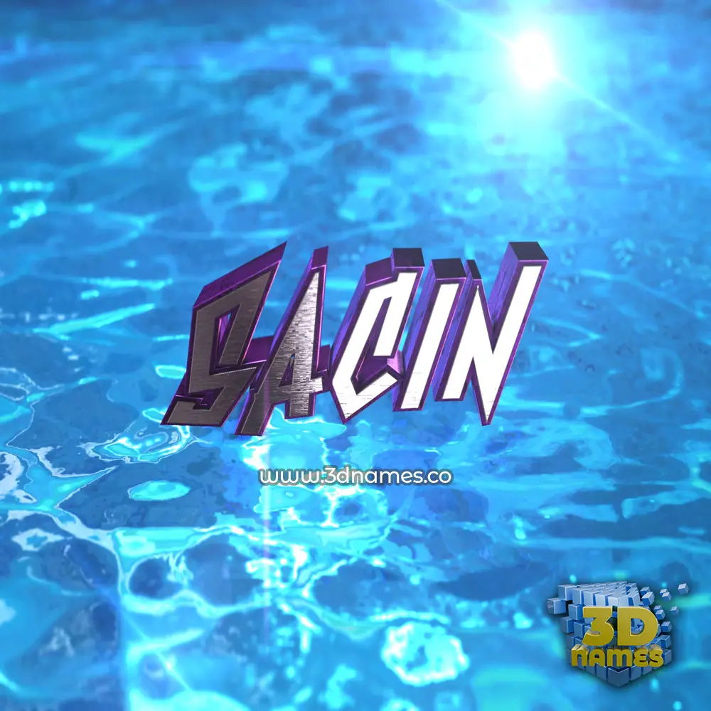 sacin in Water 2015 style - 3D name wallpaper