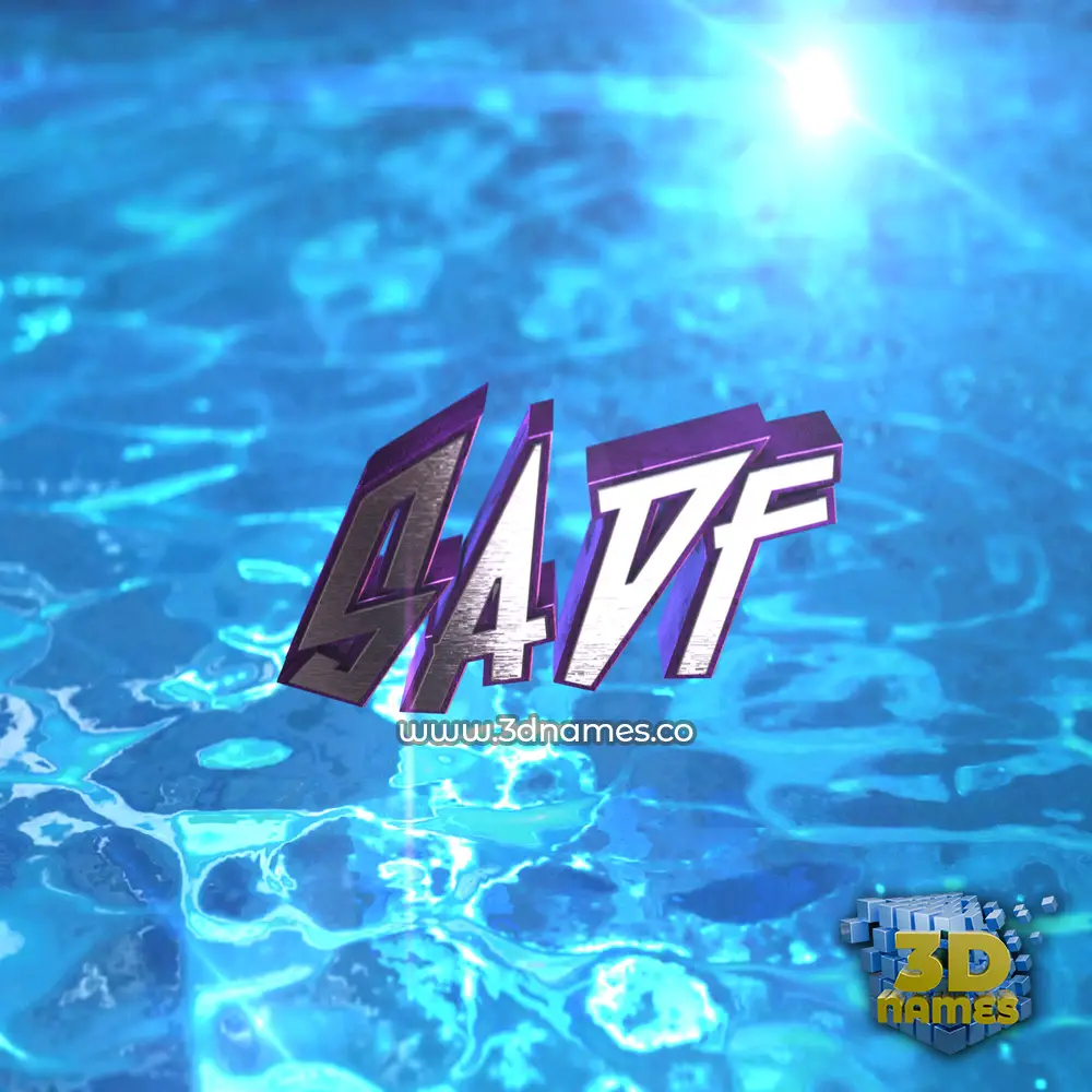 sadf in Water 2015 style - 3D name wallpaper