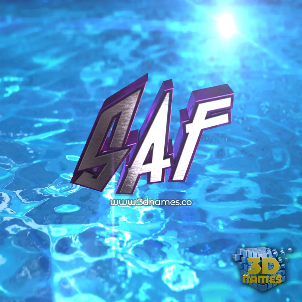 saf in Water 2015 style - 3D name wallpaper
