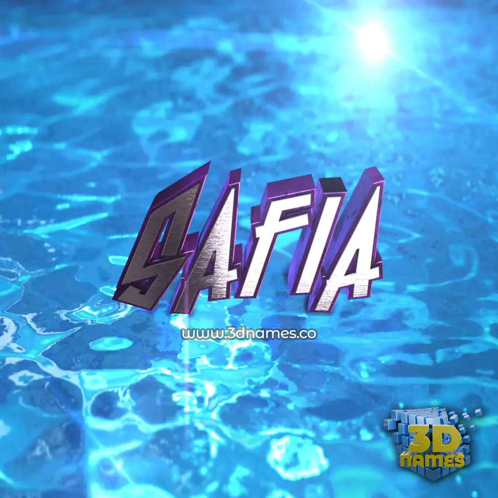 safia in Water 2015 style - 3D name wallpaper