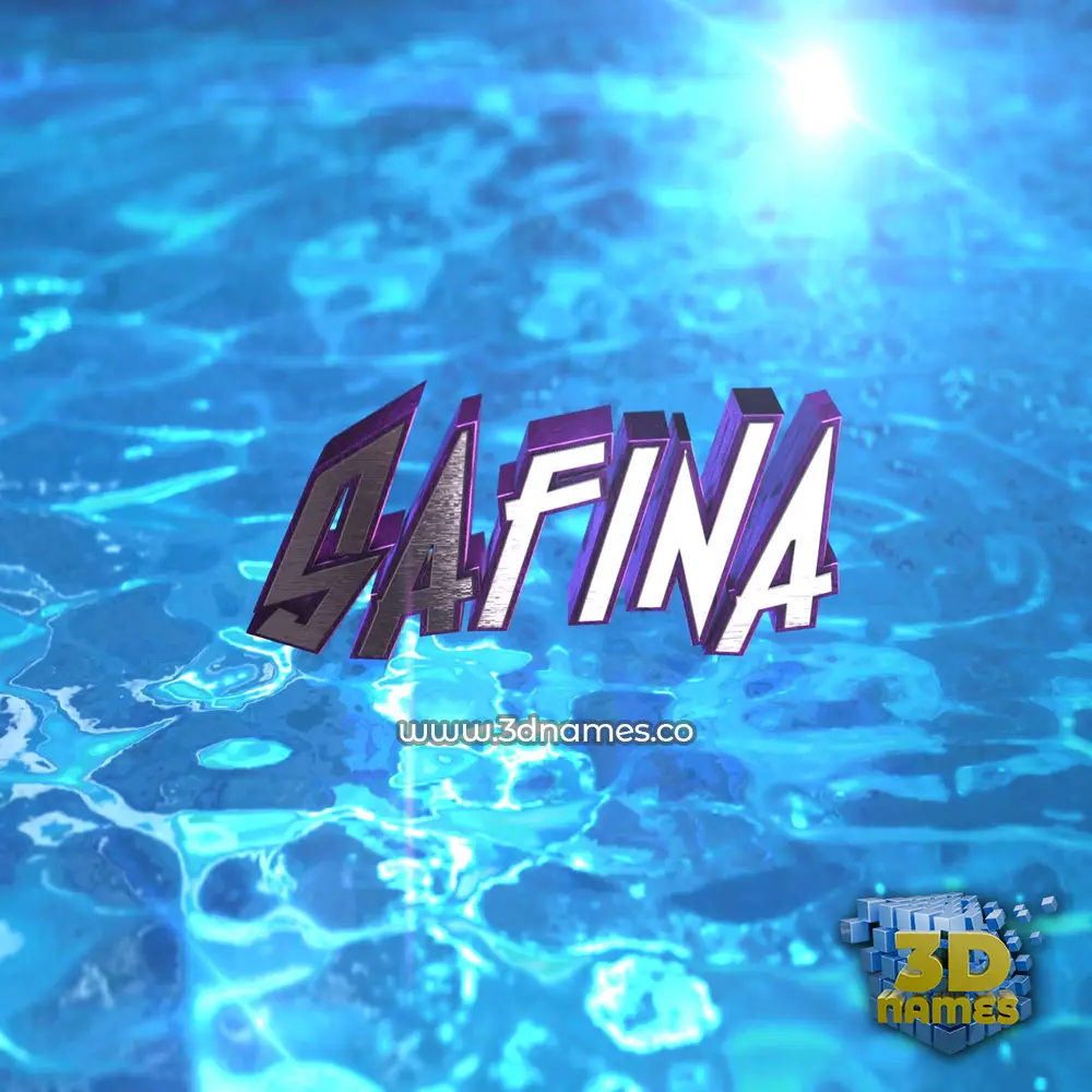 safina in Water 2015 style - 3D name wallpaper