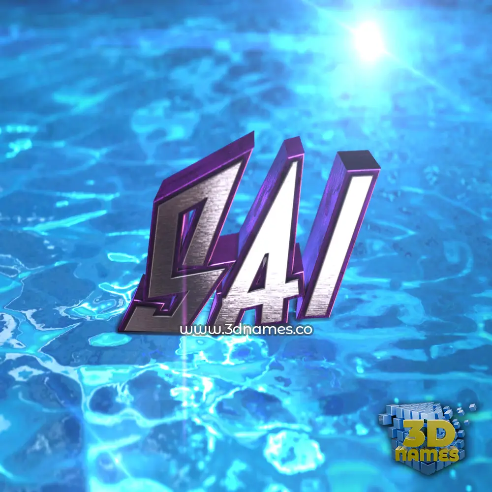 sai in Water 2015 style - 3D name wallpaper