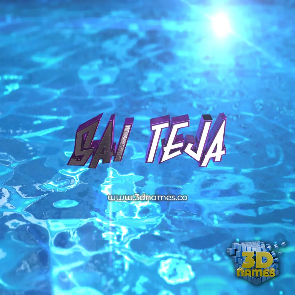 sai teja in Water 2015 style - 3D name wallpaper