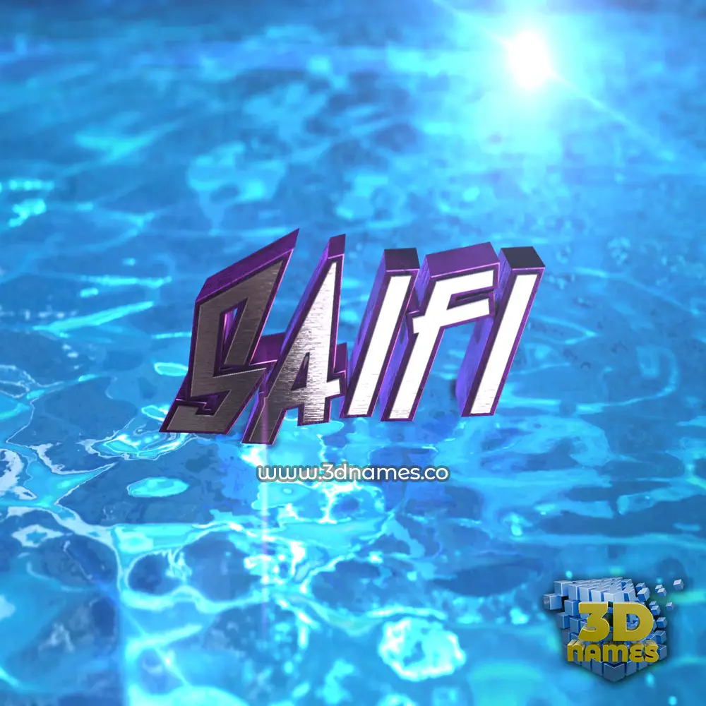 saifi in Water 2015 style - 3D name wallpaper