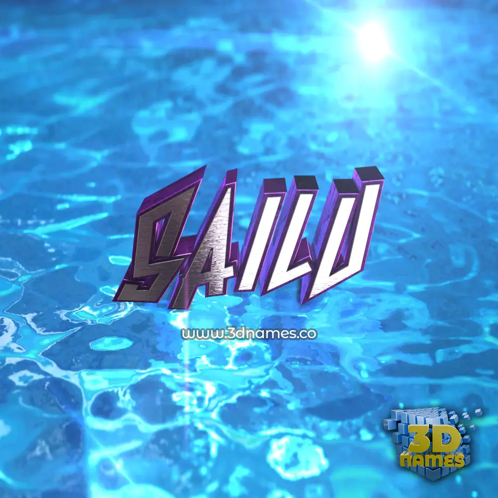 sailu in Water 2015 style - 3D name wallpaper