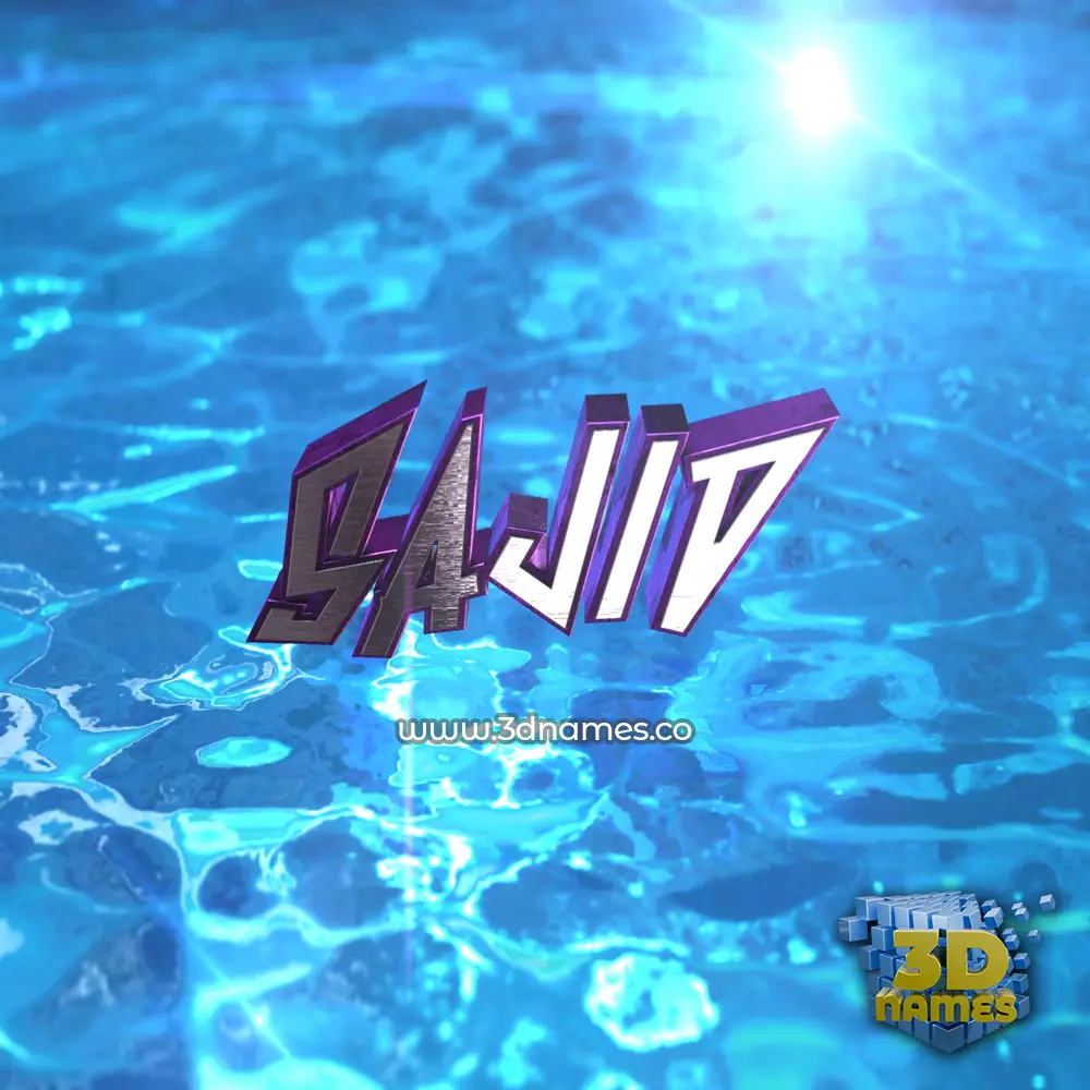 sajid in Water 2015 style - 3D name wallpaper