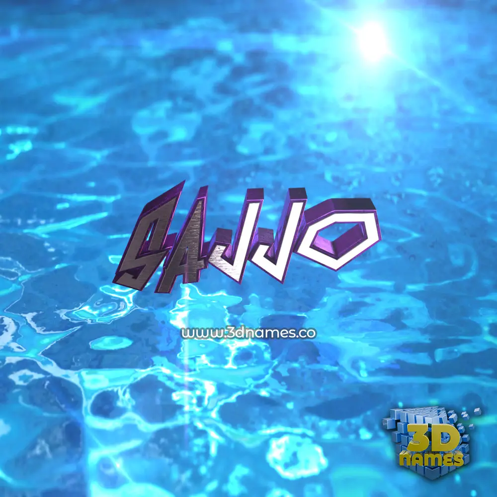 sajjo in Water 2015 style - 3D name wallpaper