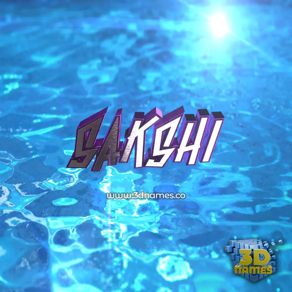 sakshi in Water 2015 style - 3D name wallpaper