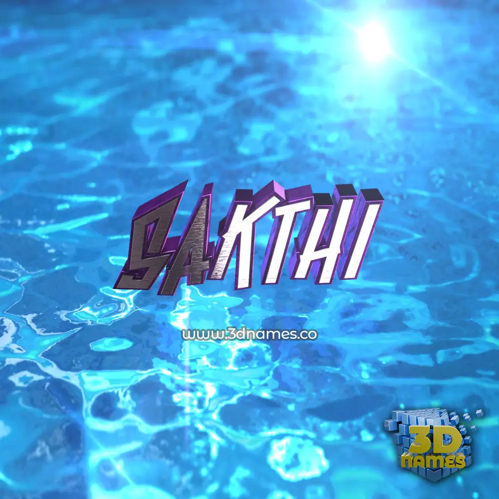 sakthi in Water 2015 style - 3D name wallpaper