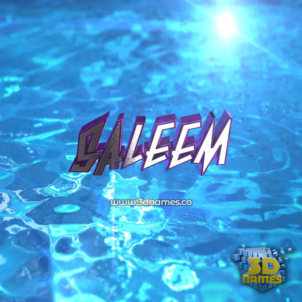 saleem in Water 2015 style - 3D name wallpaper