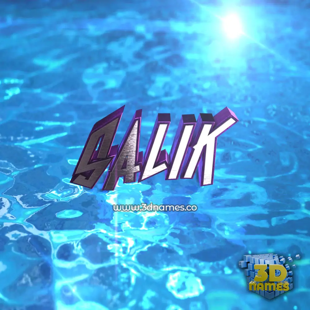 salik in Water 2015 style - 3D name wallpaper