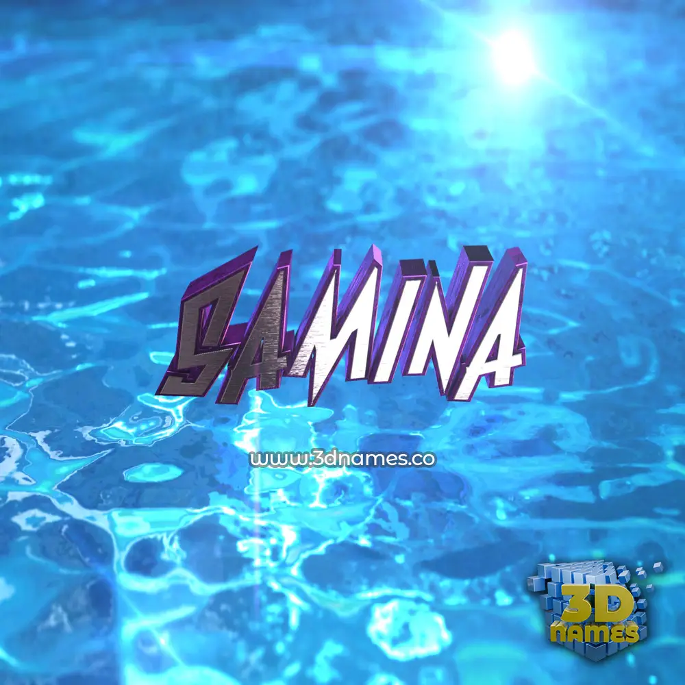 samina in Water 2015 style - 3D name wallpaper