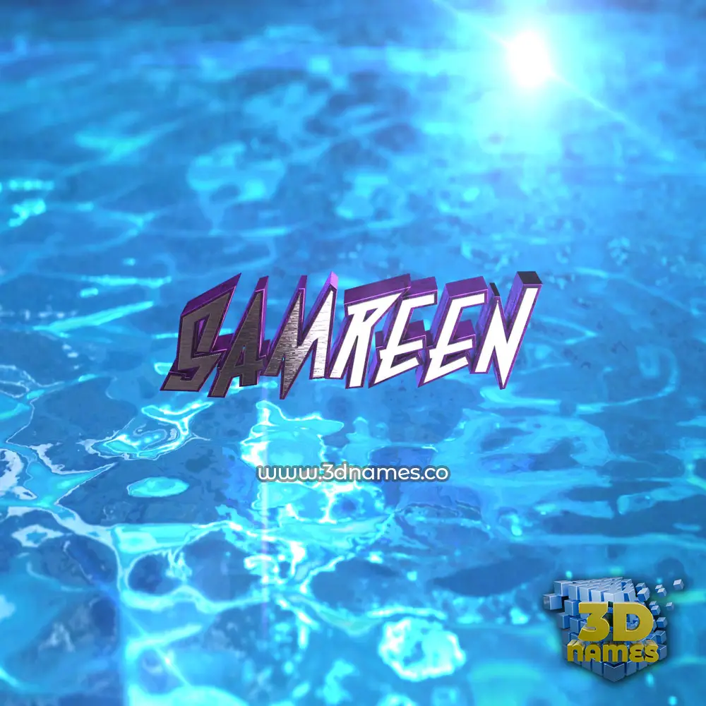 samreen in Water 2015 style - 3D name wallpaper