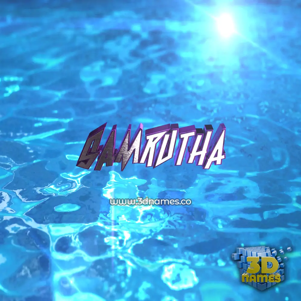 samrutha in Water 2015 style - 3D name wallpaper