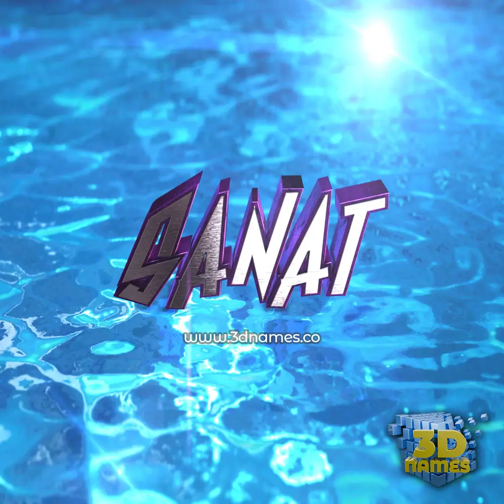sanat in Water 2015 style - 3D name wallpaper