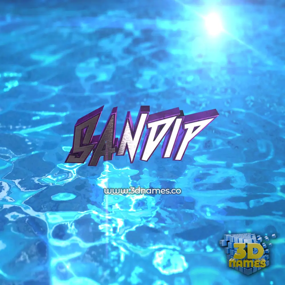 sandip in Water 2015 style - 3D name wallpaper