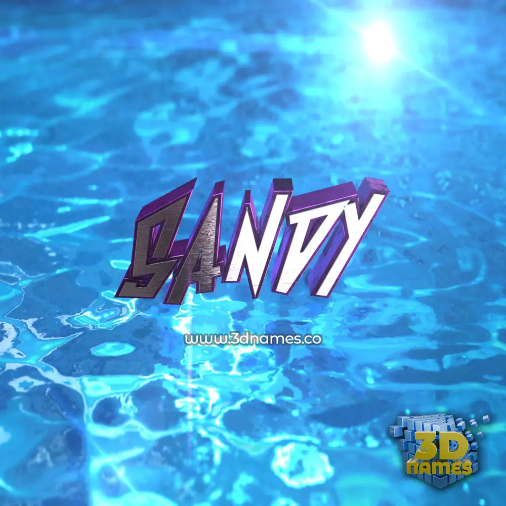 sandy in Water 2015 style - 3D name wallpaper