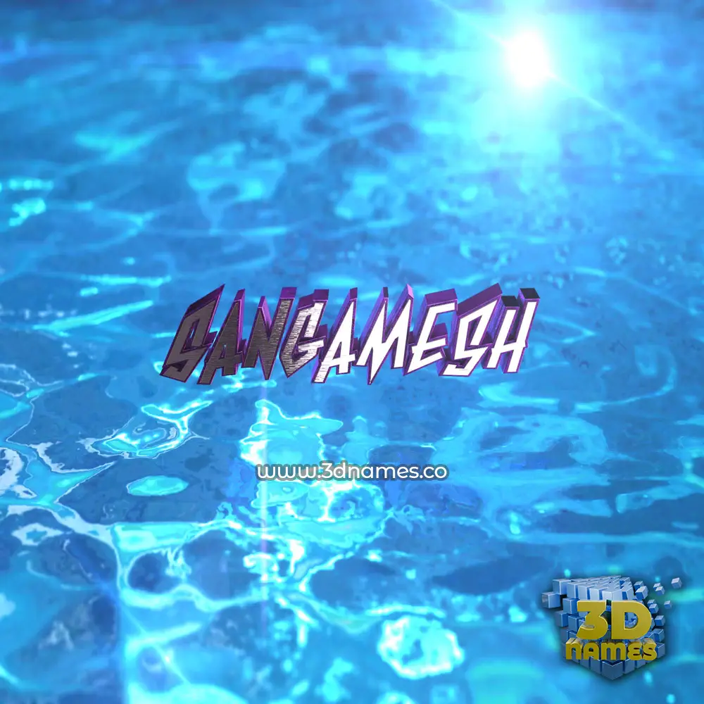 sangamesh in Water 2015 style - 3D name wallpaper